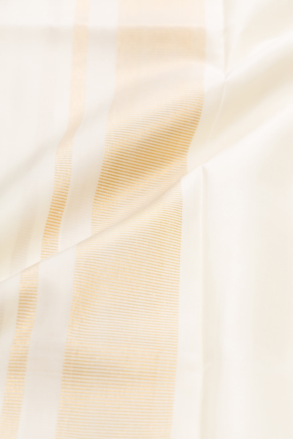 Off White Silk Dhoti With Angavastram (9X 5) Muzham with Plain Body and Zari Border