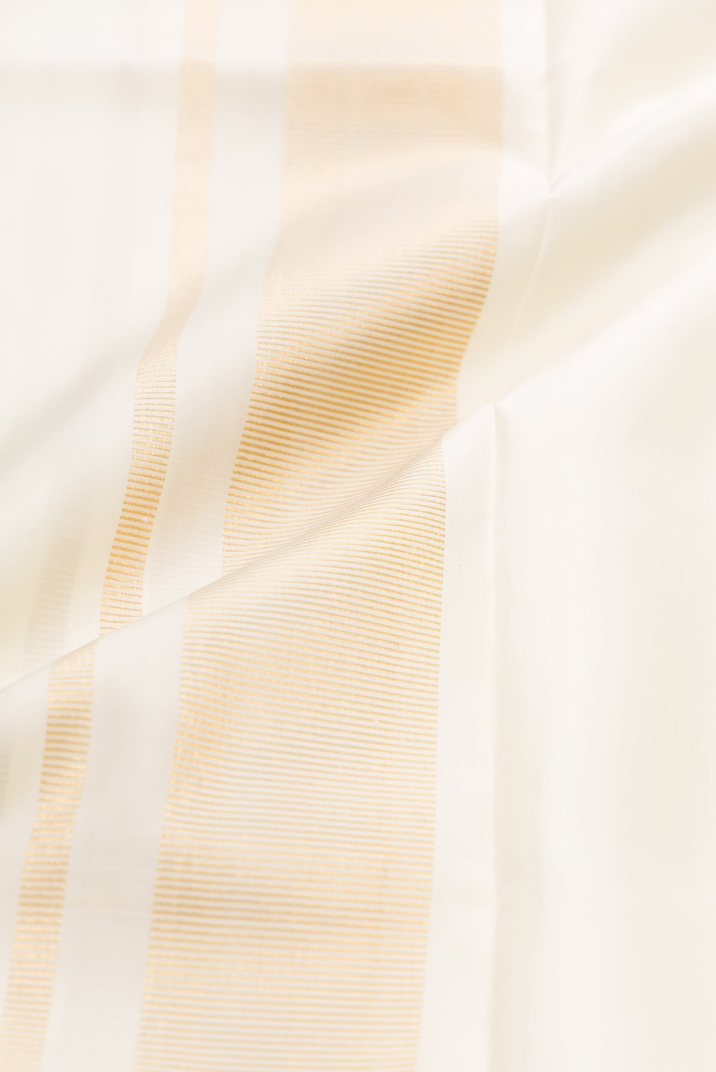 Off White Silk Dhoti With Angavastram (9X 5) Muzham with Plain Body and Zari Border