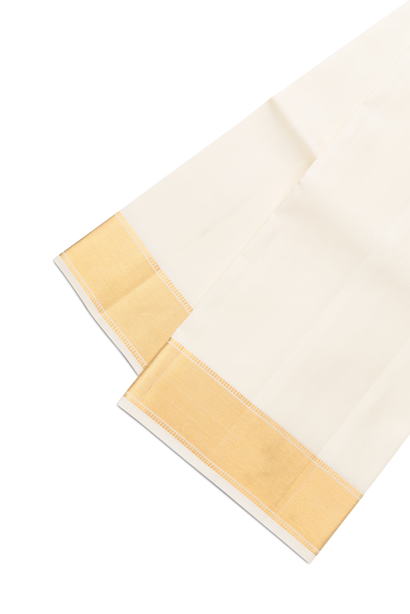 Sandal Silk Dhoti With Angavastram (9X 5) Muzham with Plain Body and Zari Border