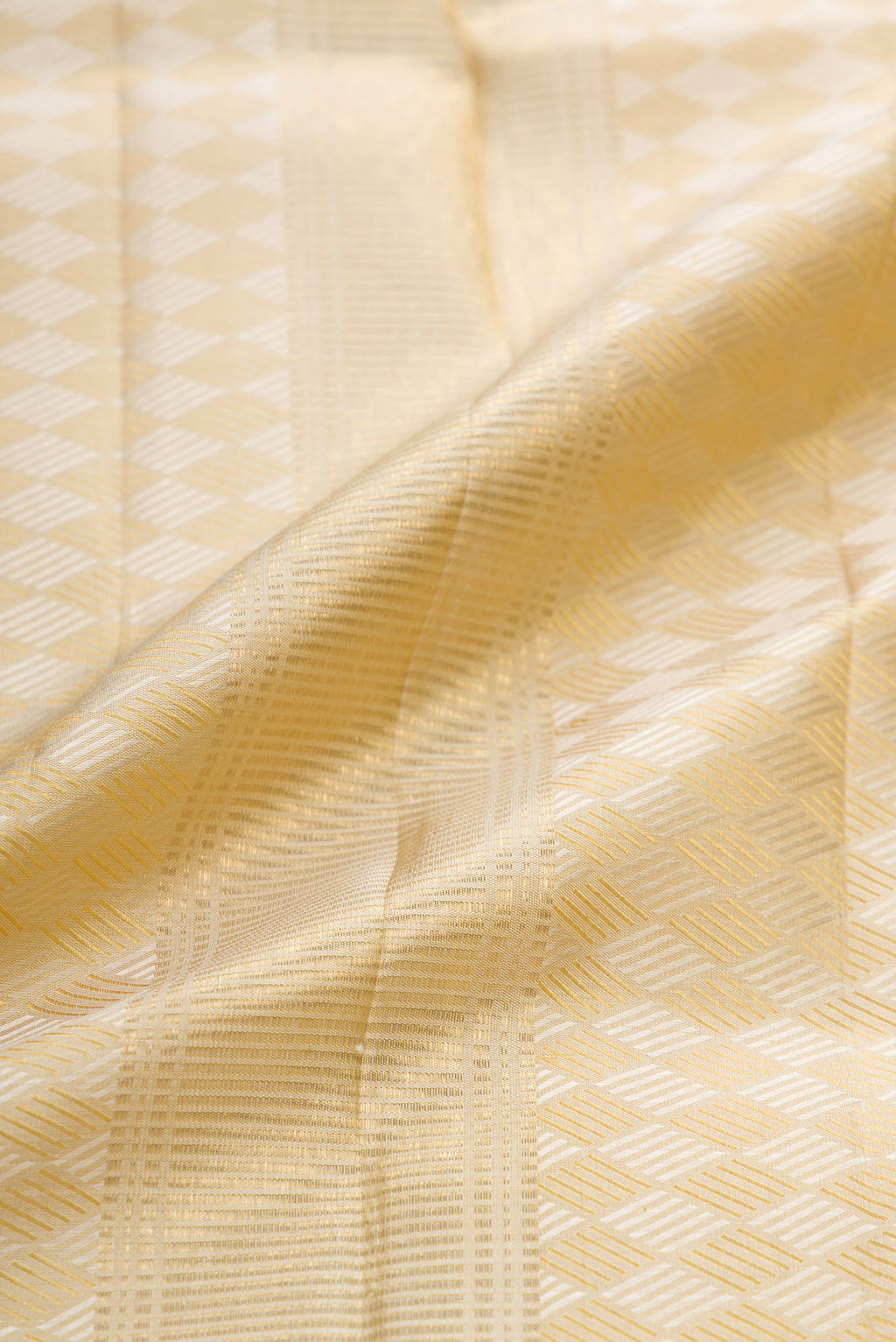 Gold Silk Dhoti With Angavastram (10X 6) Muzham with Zari Brocade on the body and Zari Border