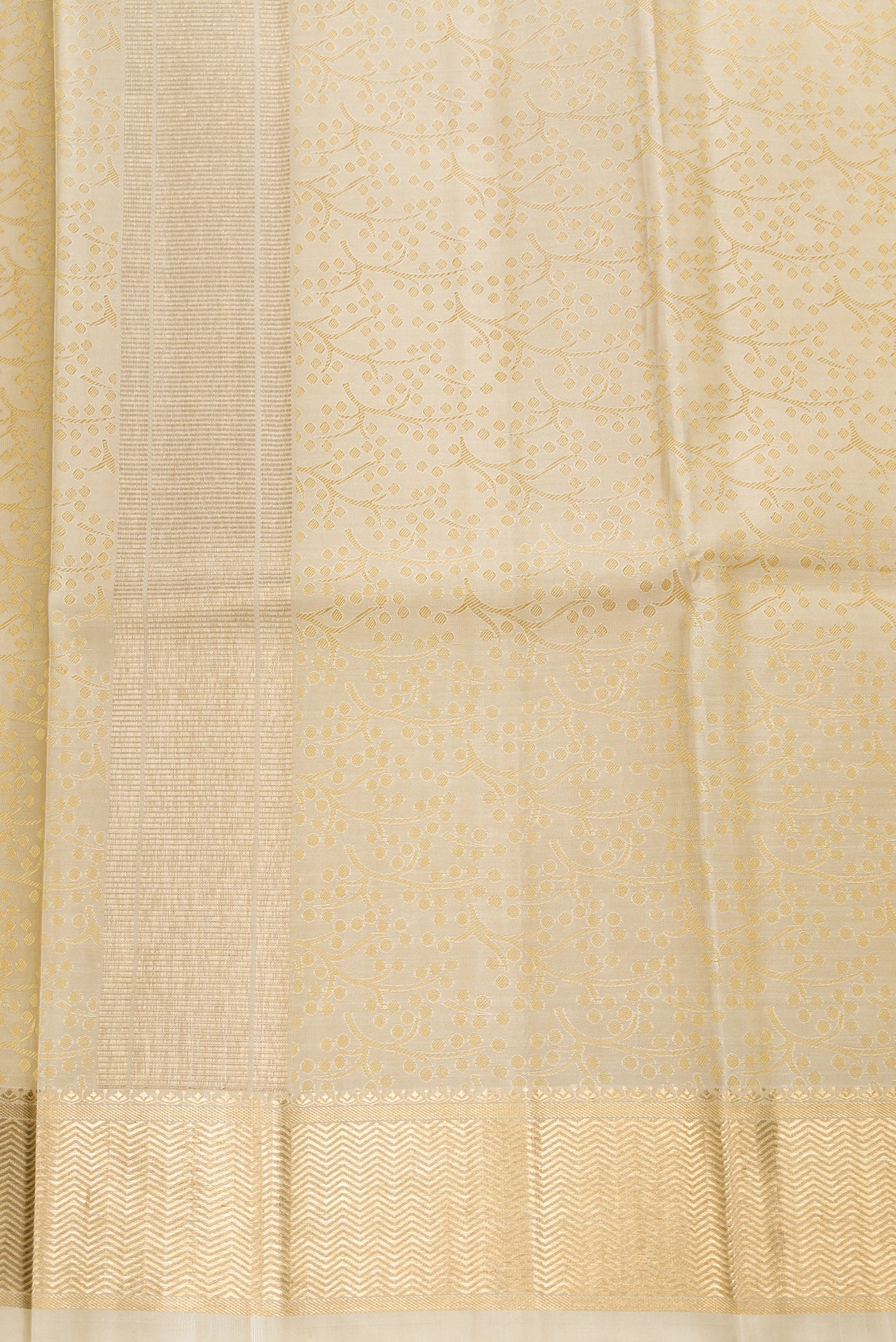 Gold Silk Dhoti With Angavastram (9X 5) Muzham with Zari Brocade on the body and Zari Border