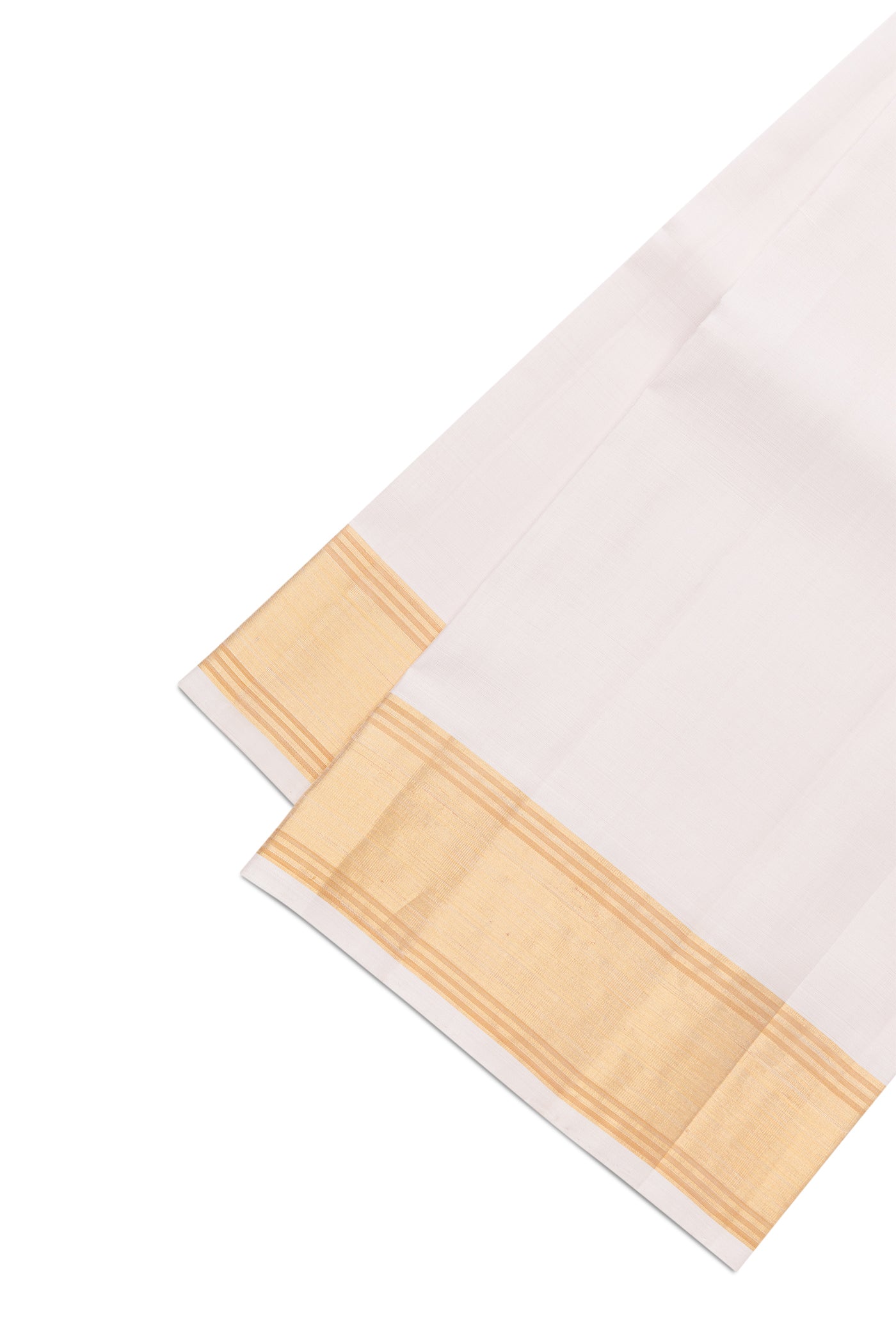 Rose Gold Silk Dhoti With Angavastram (9X 5) Muzham with Plain Body and Zari Border