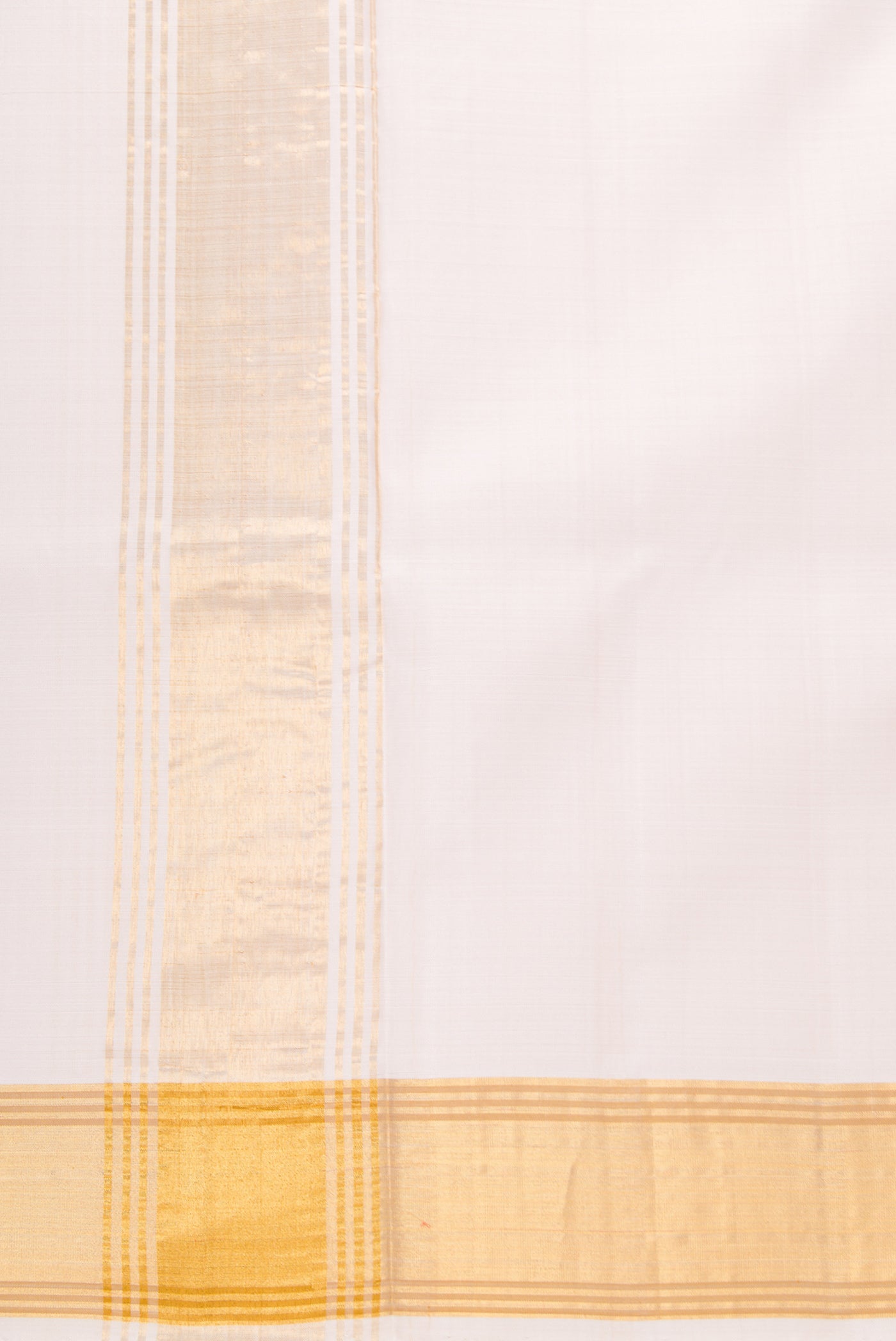 Rose Gold Silk Dhoti With Angavastram (9X 5) Muzham with Plain Body and Zari Border