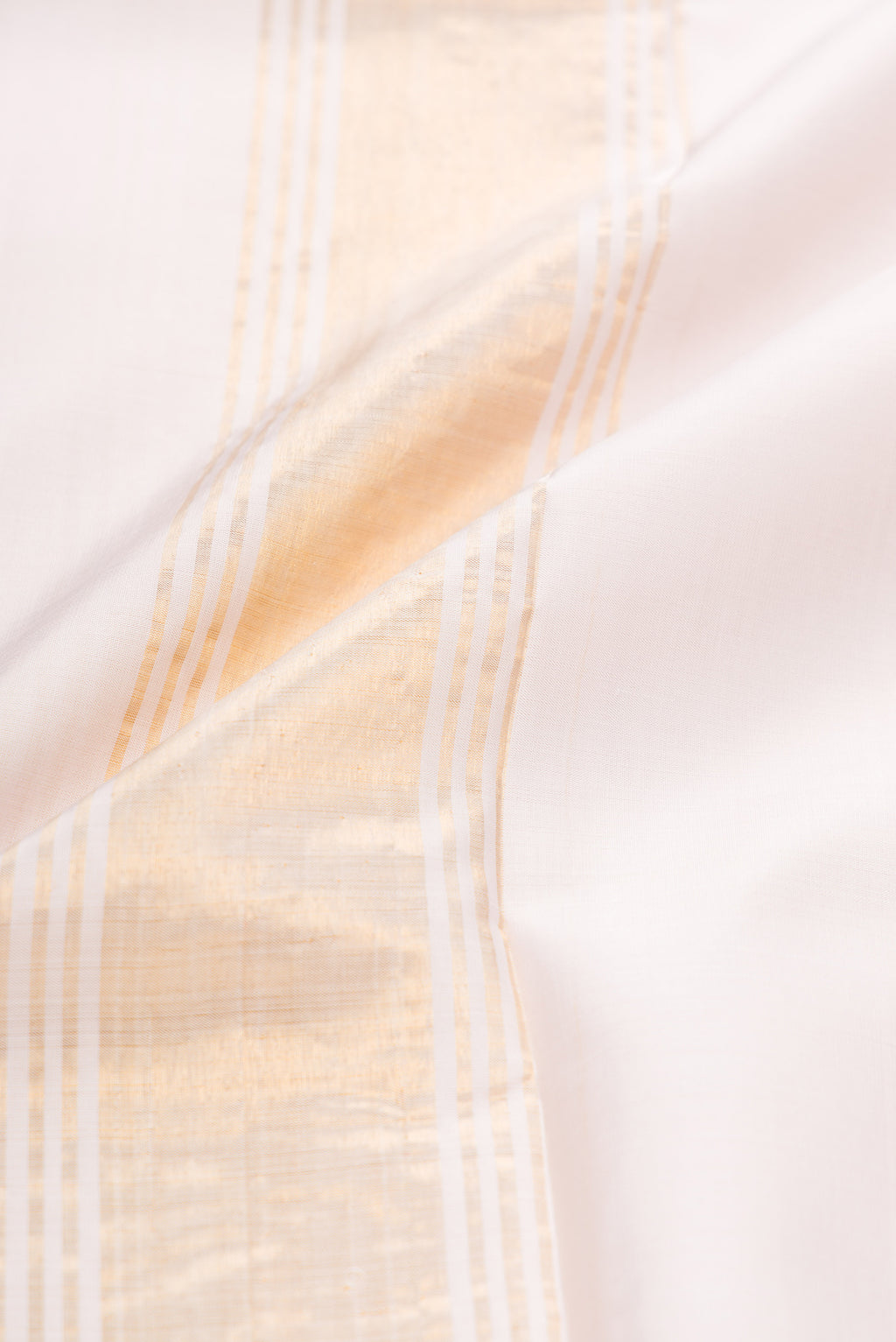 Rose Gold Silk Dhoti With Angavastram (9X 5) Muzham with Plain Body and Zari Border