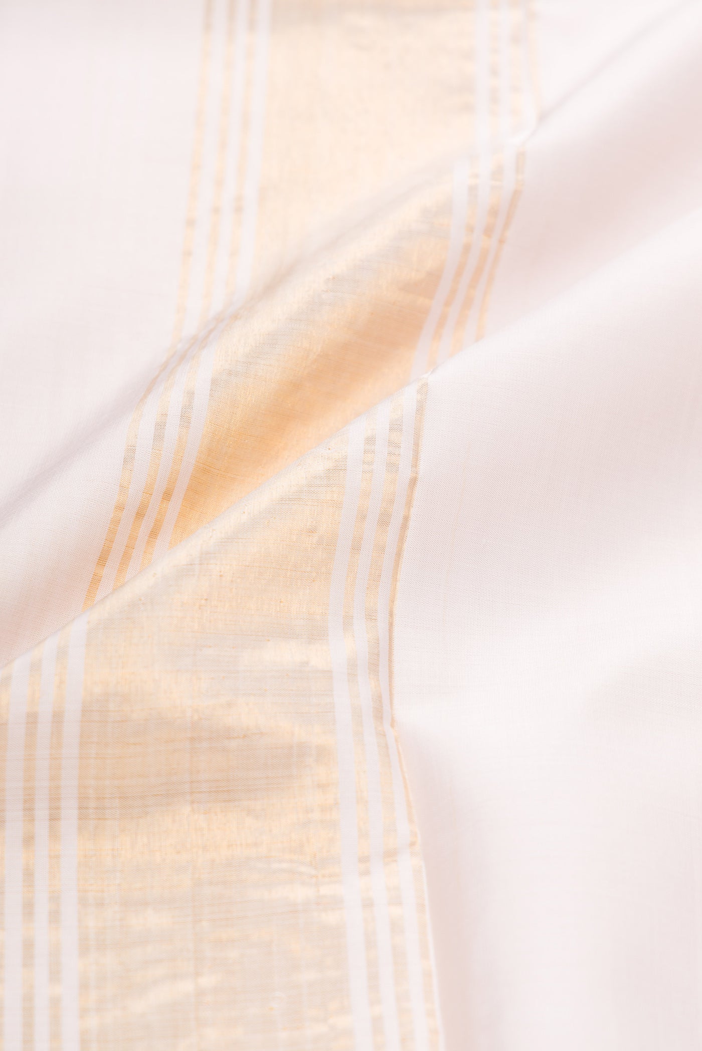 Rose Gold Silk Dhoti With Angavastram (9X 5) Muzham with Plain Body and Zari Border