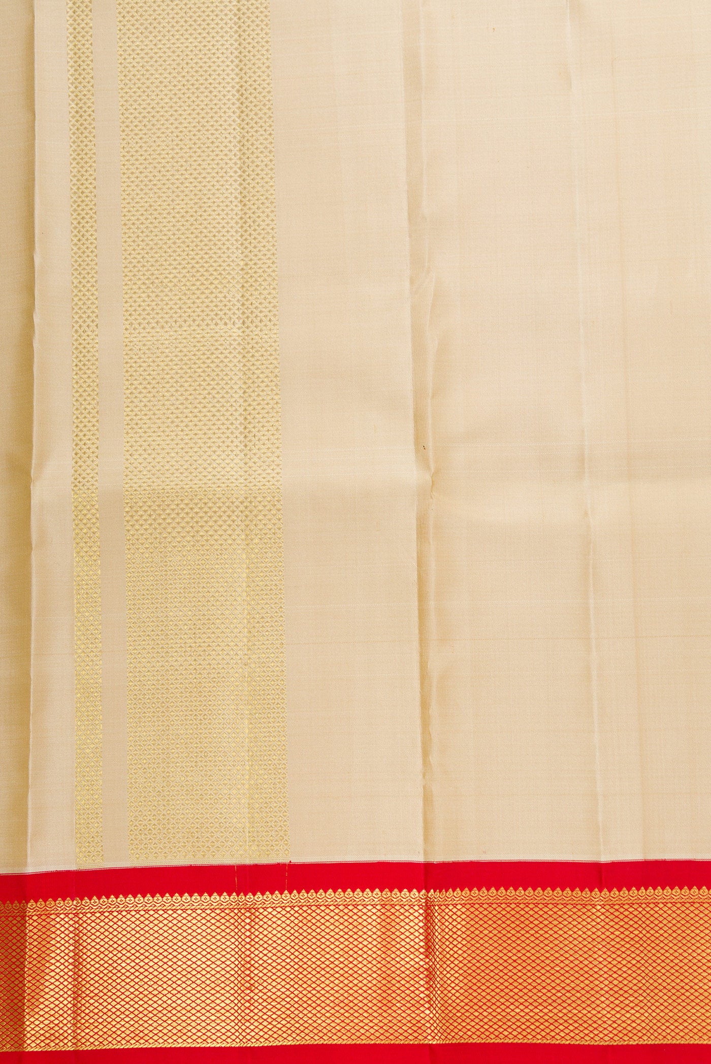 Sandal Silk Dhoti With Angavastram (8X4) Muzham with Plain Body and Zari Border