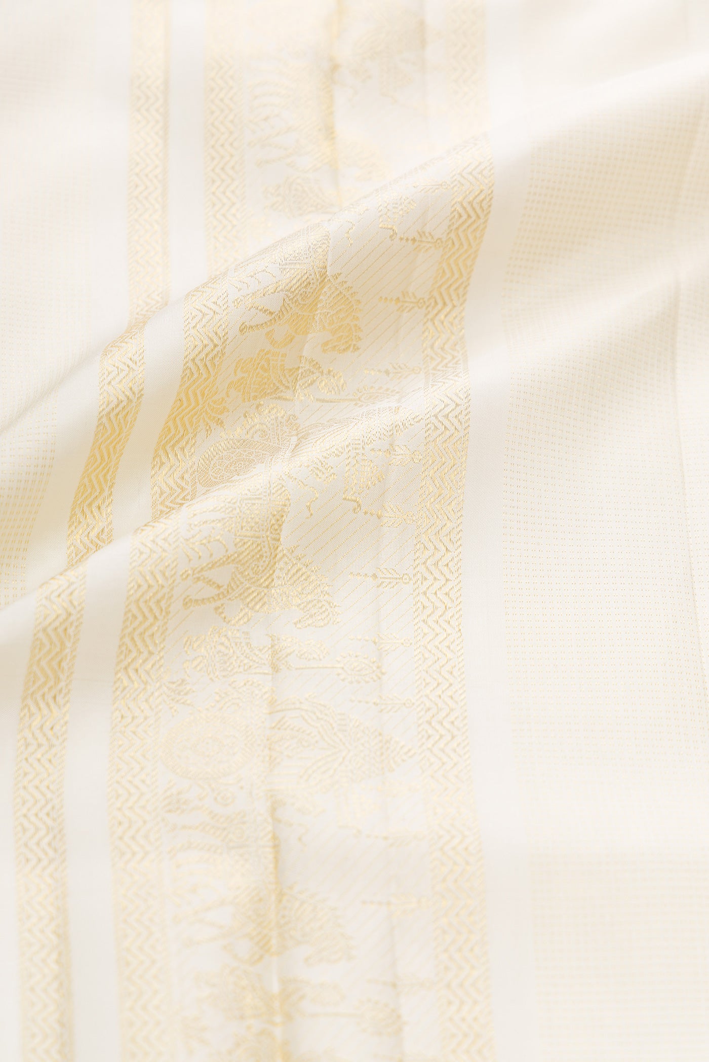 Sandal Silk Dhoti With Angavastram (8X4) Muzham with Zari Brocade on the body and Zari Border