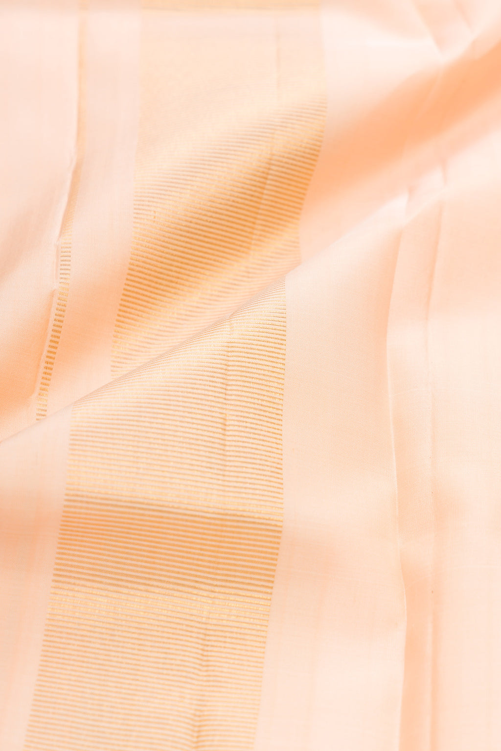 Golden Peach Silk Dhoti With Angavastram (9X 5) Muzham with Plain Body and Zari Border