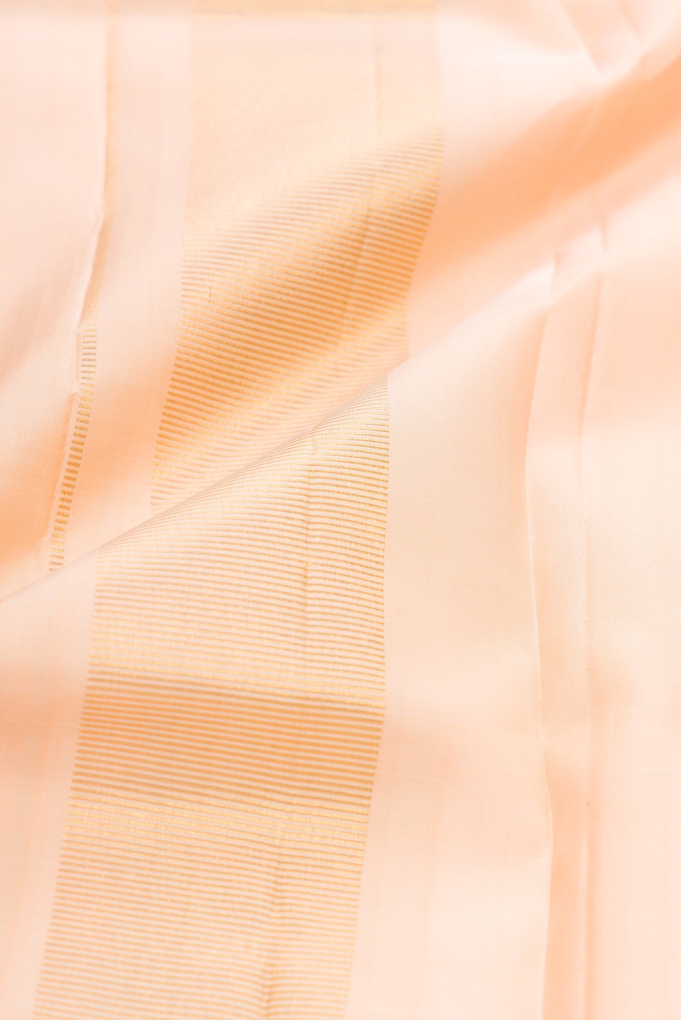 Golden Peach Silk Dhoti With Angavastram (9X 5) Muzham with Plain Body and Zari Border