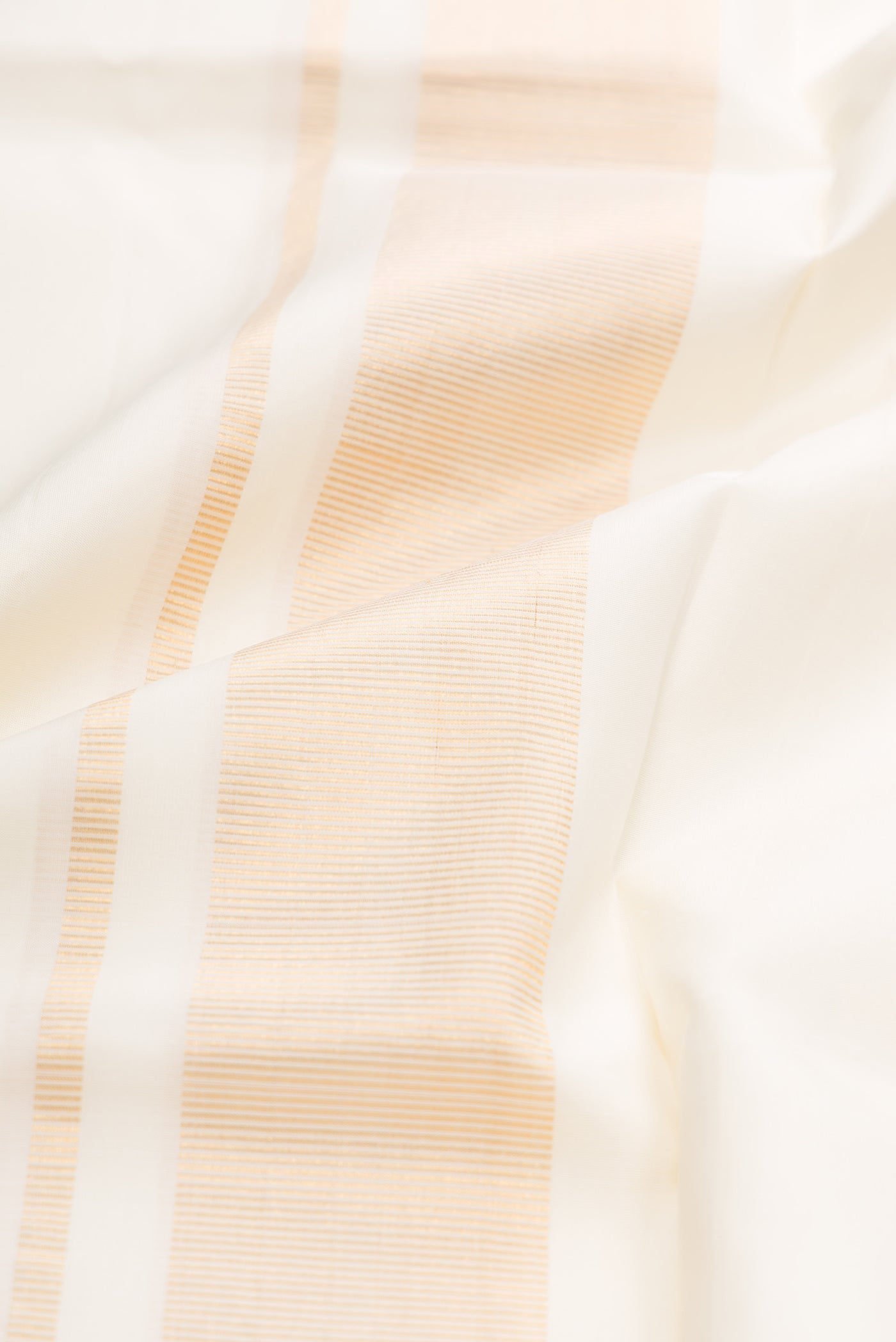 Off White Silk Dhoti With Angavastram (9X 5) Muzham with Plain Body and Zari Border