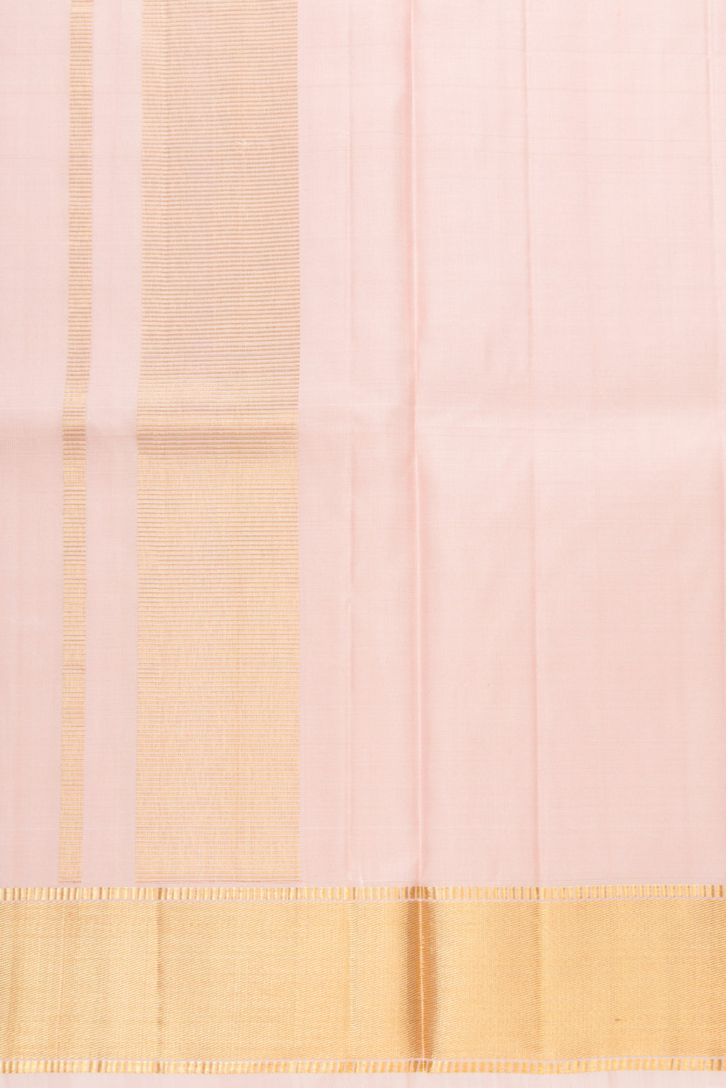 Rose Gold Silk Dhoti With Angavastram (9X 5) Muzham with Plain Body and Zari Border