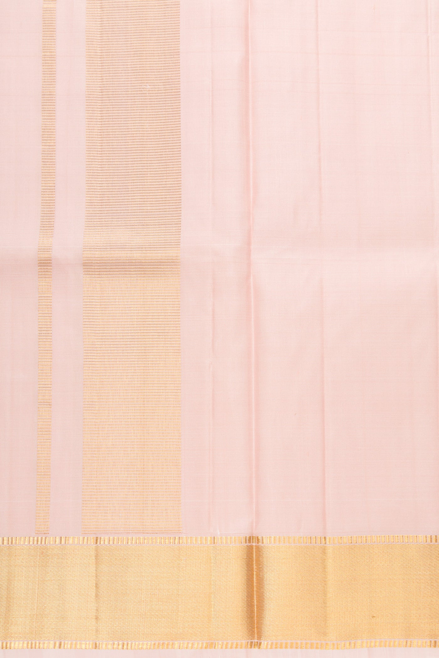 Rose Gold Silk Dhoti With Angavastram (9X 5) Muzham with Plain Body and Zari Border