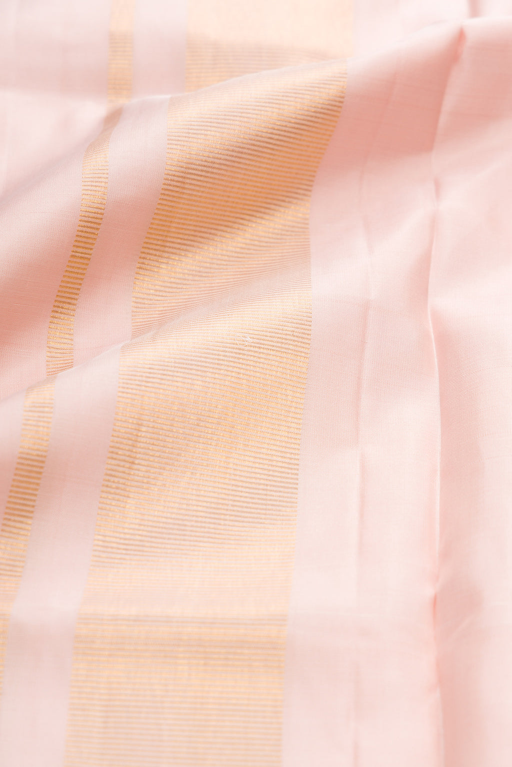 Rose Gold Silk Dhoti With Angavastram (9X 5) Muzham with Plain Body and Zari Border