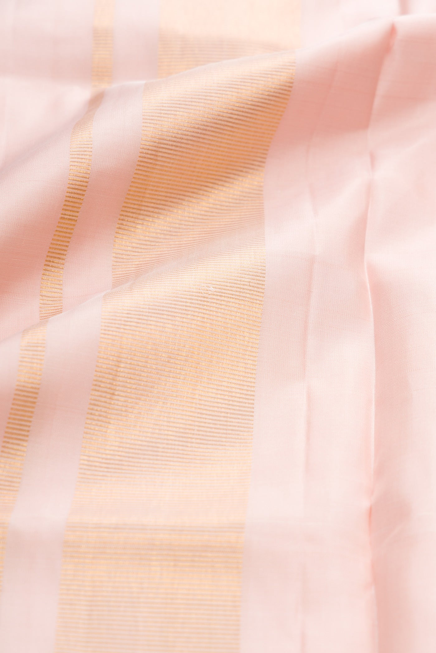 Rose Gold Silk Dhoti With Angavastram (9X 5) Muzham with Plain Body and Zari Border