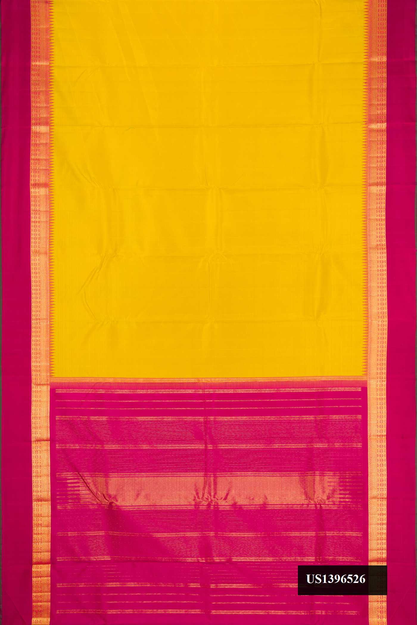 Mehandi Green Dual Tone Kanchipuram Silk Saree with Plain Body and Zari Border.  displayed on a mannequin