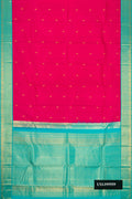 Pink Dual Tone Kanchipuram Silk Saree with Zari Butta on the body and Zari Border.  displayed on a mannequin