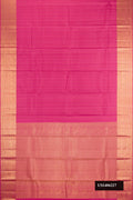 Pink Dual Tone Kanchipuram Silk Saree with Zari Butta on the body and Zari Border.  displayed on a mannequin