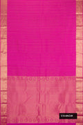Pink Dual Tone Kanchipuram Silk Saree with Zari Butta on the body and Zari Border.  displayed on a mannequin