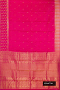 Dark Pink Dual Tone Kanchipuram Silk Saree with Zari Butta on the body and Fancy Border.  displayed on a mannequin