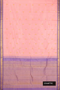Pink Dual Tone Kanchipuram Silk Saree with Zari Butta on the body and Zari Border.  displayed on a mannequin
