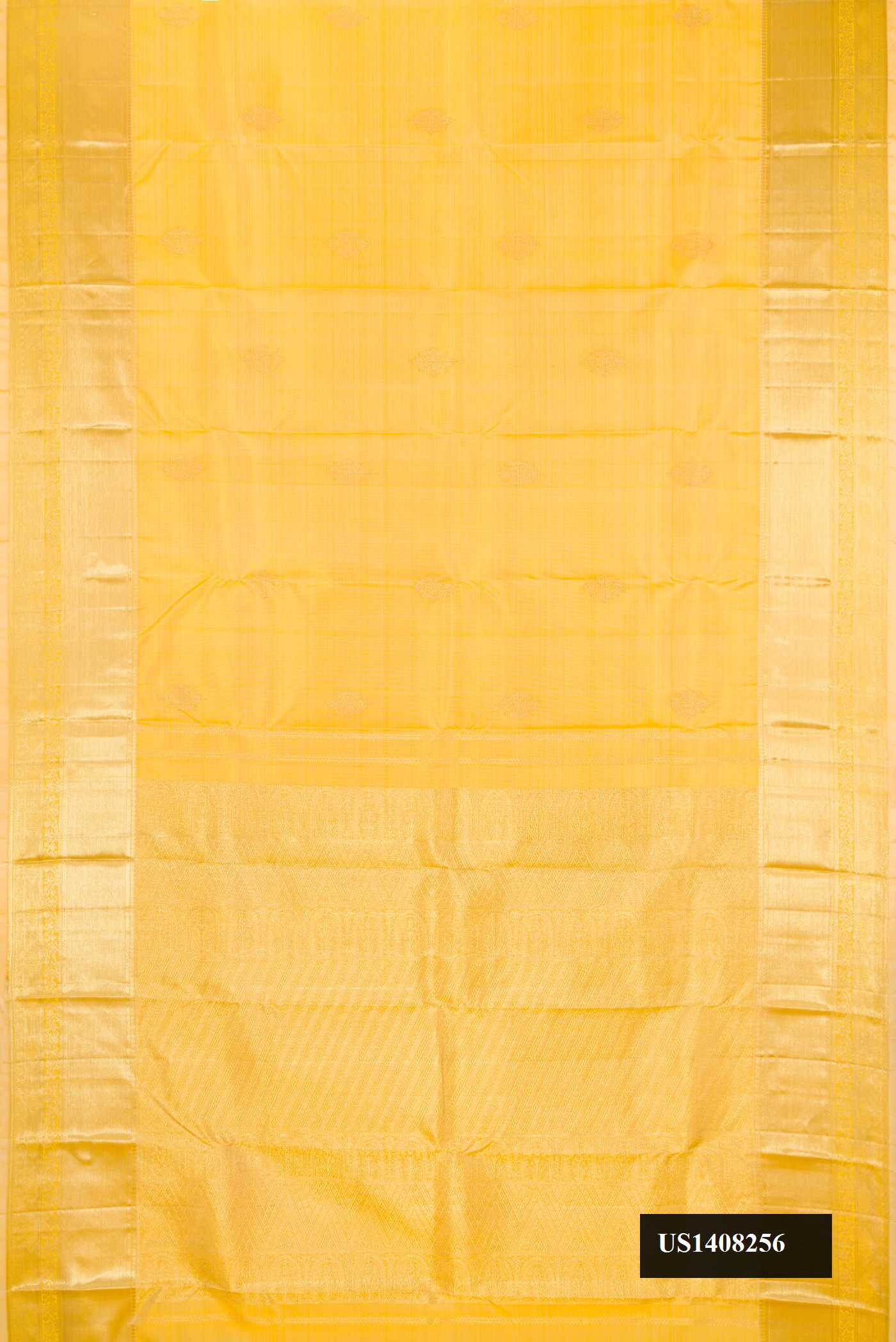 Sandal Dual Tone Kanchipuram Silk Saree with Zari Butta on the body and Zari Border.  displayed on a mannequin