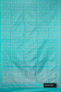 Sky Blue Dual Tone Banarasi Silk Saree with Jacquard design on the body and Fancy Border.  displayed on a mannequin