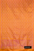 Mustard Dual Tone Banarasi Silk Saree with Jacquard design on the body and Fancy Border.  displayed on a mannequin