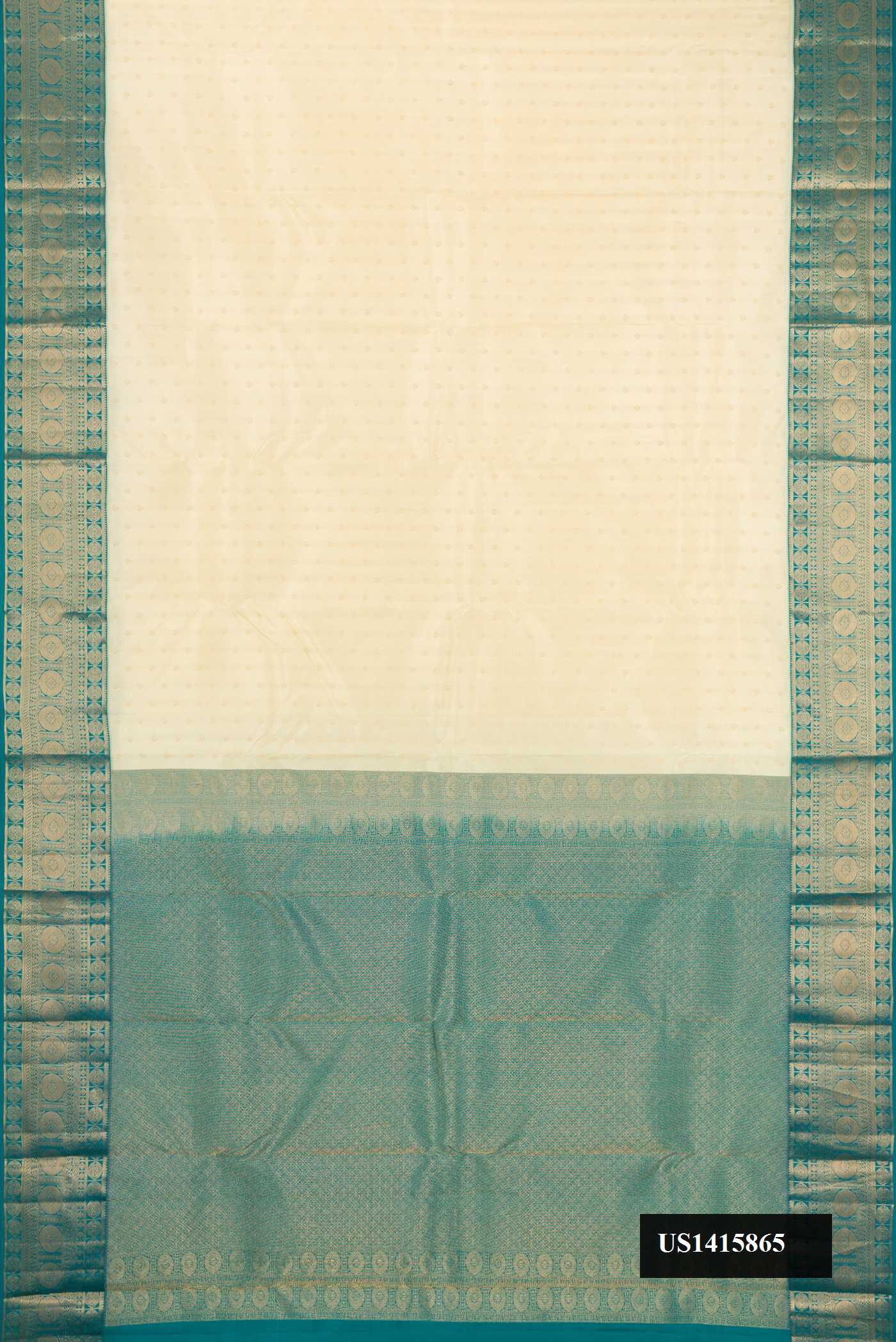 Sandal Dual Tone Kanchipuram Silk Saree with Zari Butta on the body and Zari Border.  displayed on a mannequin
