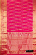 Pink Dual Tone Kanchipuram Silk Saree with Zari Brocade on the body and Zari Border.  displayed on a mannequin