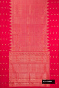 Dark Pink Dual Tone Kanchipuram Silk Saree with Zari Brocade on the body and Fancy Border.  displayed on a mannequin