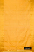Gold Dual Tone Kanchipuram Silk Saree with Zari Brocade on the body and Zari Border.  displayed on a mannequin