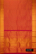 Maroon Dual Tone Kanchipuram Silk Saree with Zari Brocade on the body and Zari Border.  displayed on a mannequin
