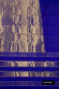 Royal Blue Dual Tone Kanchipuram Silk Saree with Plain Body and Rising Temple Border.  displayed on a mannequin
