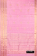 Rose pink Dual Tone Kanchipuram Silk Saree with Zari Butta on the body and Fancy Border.  displayed on a mannequin