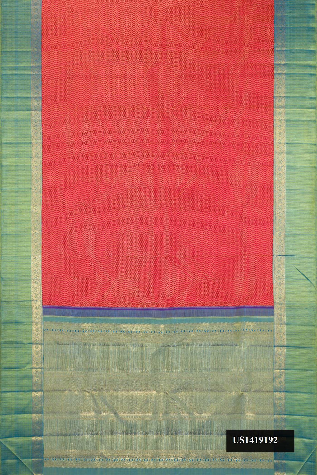 Maroon Dual Tone Kanchipuram Silk Saree with Zari Brocade on the body and Fancy Border.  displayed on a mannequin