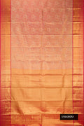 Pink Dual Tone Kanchipuram Tissue Silk Saree with Zari Brocade on the body and Zari Border.  displayed on a mannequin