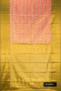 Pink Dual Tone Kanchipuram Tissue Silk Saree with Zari Brocade on the body and Zari Border.  displayed on a mannequin