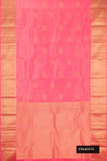 Pink Dual Tone Kanchipuram Silk Saree with Zari Butta on the body and Zari Border.  displayed on a mannequin