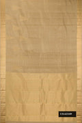 Dark Beige Dual Tone Kanchipuram Silk Saree with Zari Butta on the body and Zari Border.  displayed on a mannequin