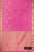 Pink Dual Tone Kanchipuram Silk Saree with Zari Butta on the body and Fancy Border.  displayed on a mannequin
