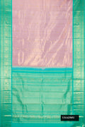 Pink Dual Tone Kanchipuram Tissue Silk Saree with Zari Brocade on the body and Zari Border.  displayed on a mannequin