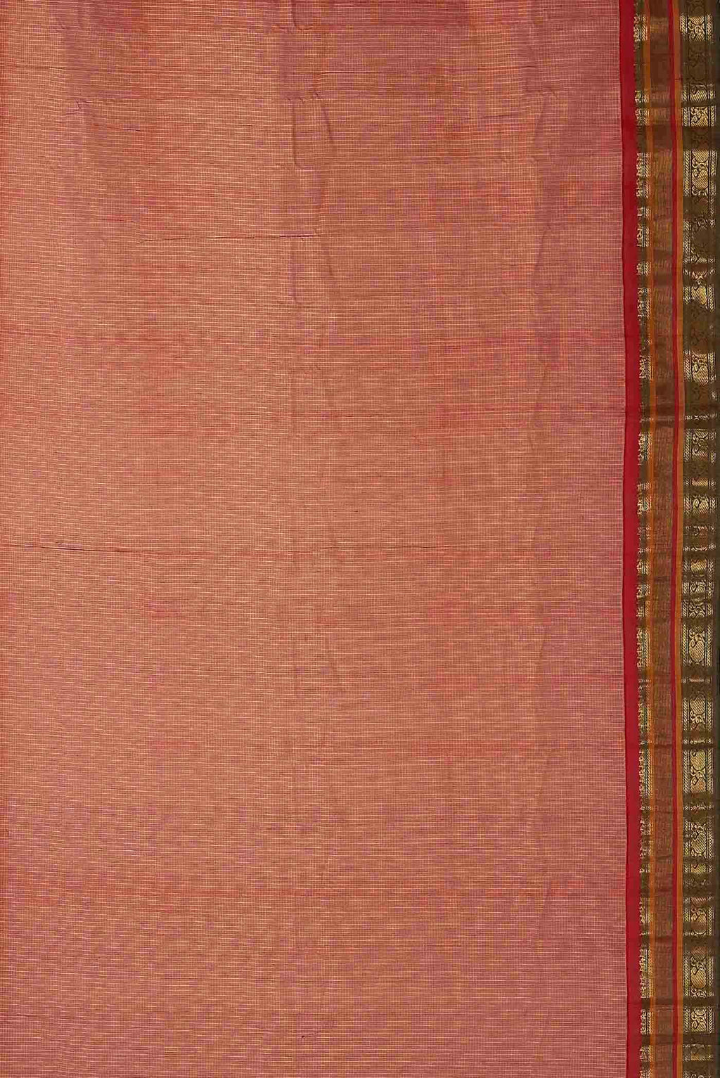Peach Gadwal cotton Saree