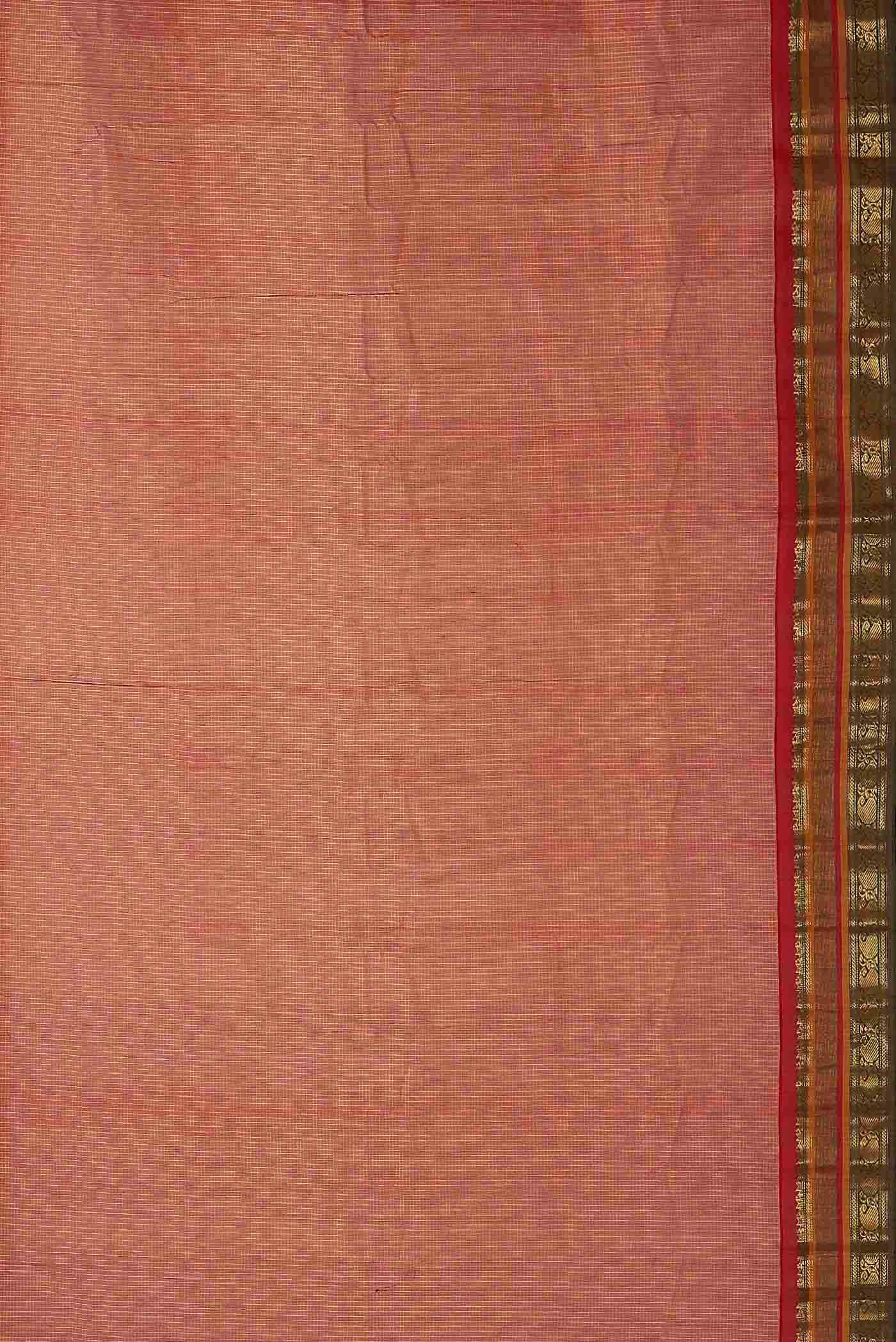 Peach Gadwal cotton Saree