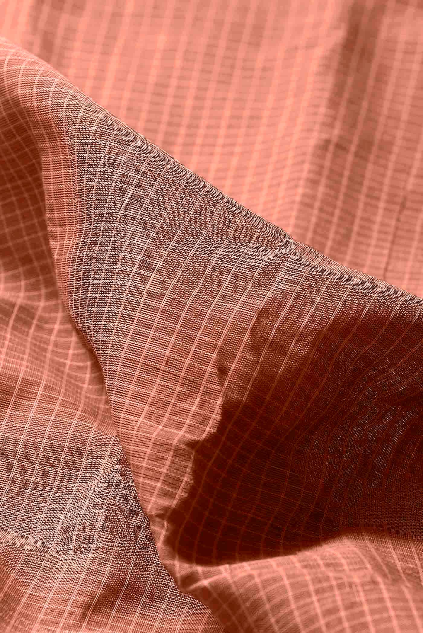 Peach Gadwal cotton Saree