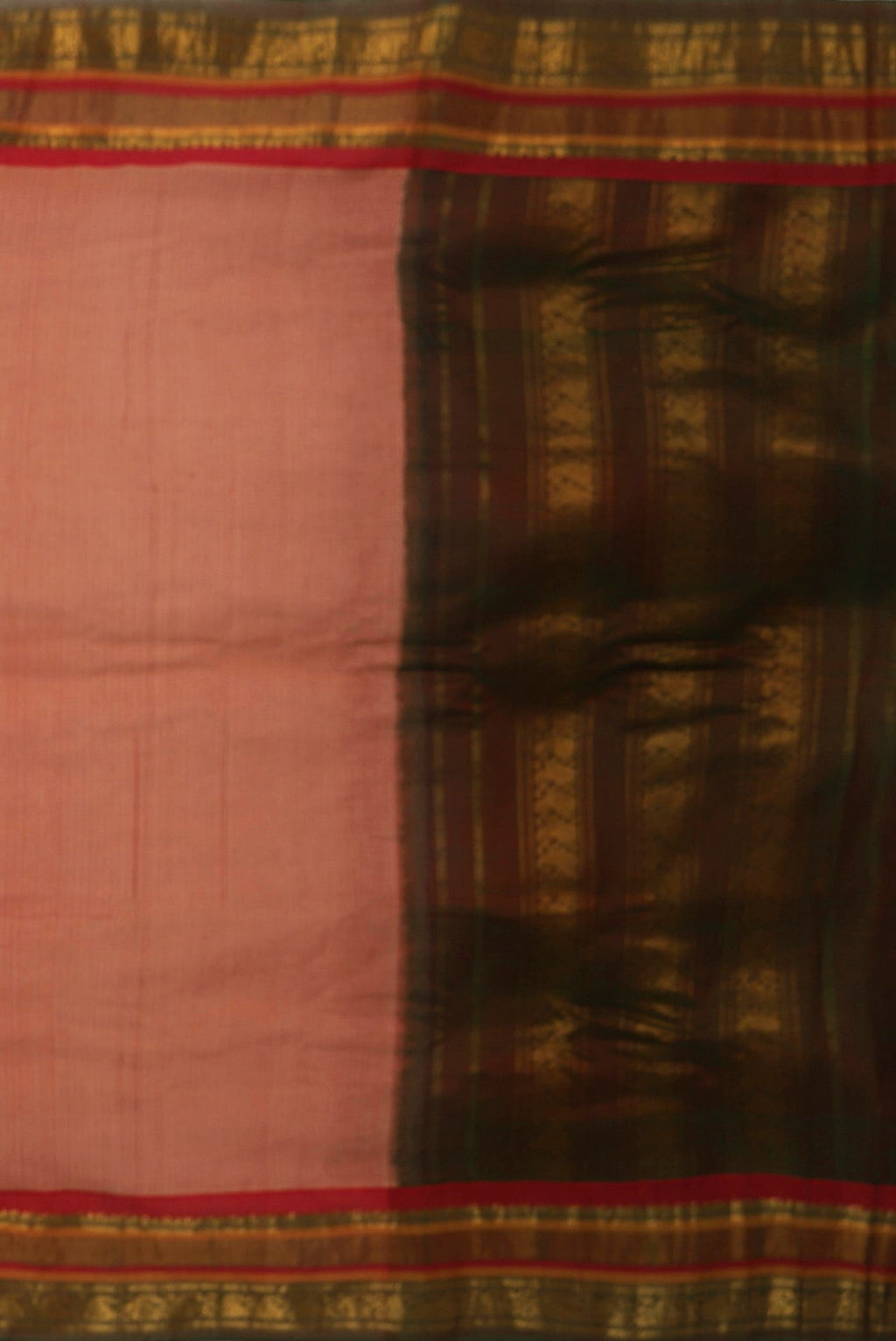 Peach Gadwal cotton Saree