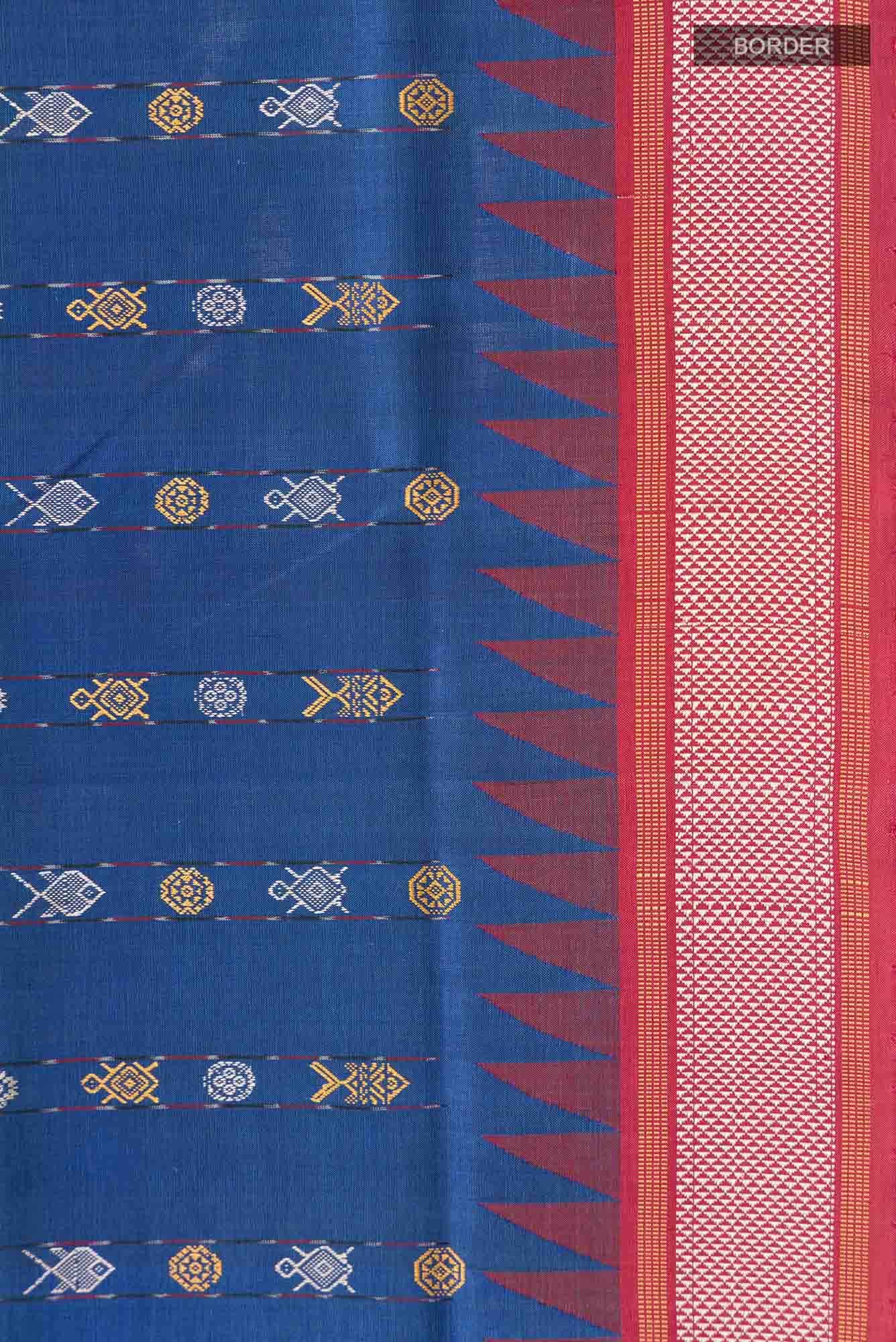 Blue Dual Tone Orissa Silk Saree
