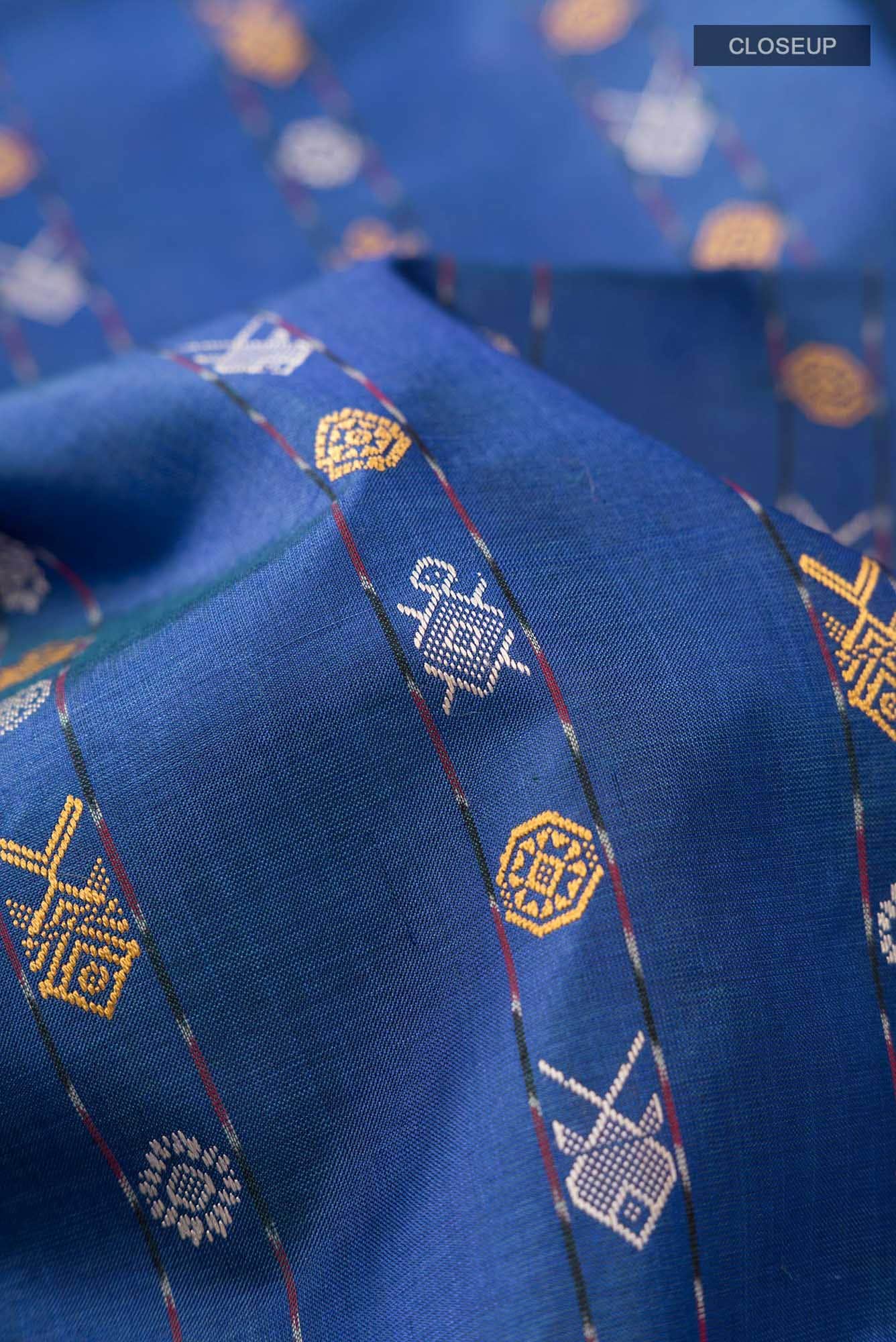 Blue Dual Tone Orissa Silk Saree