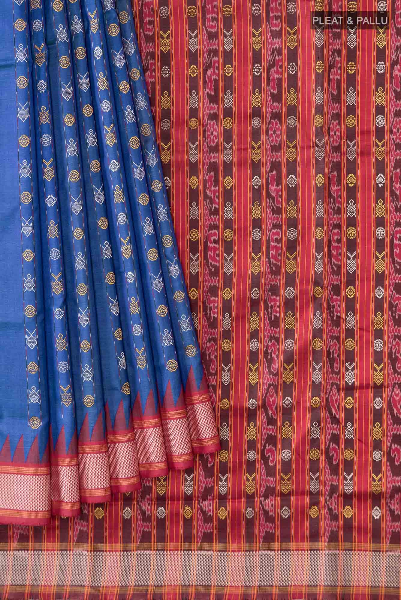 Blue Dual Tone Orissa Silk Saree