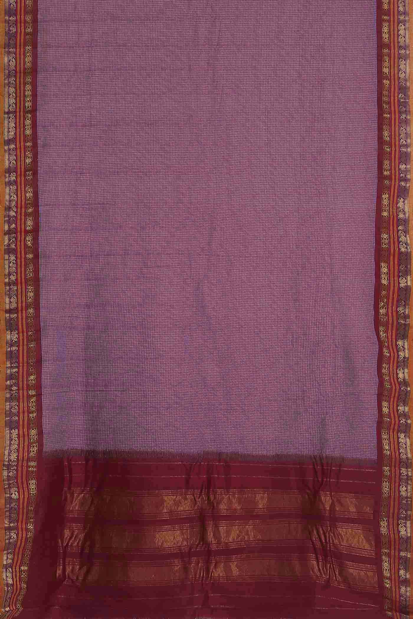 Lavender Gadwal cotton Saree