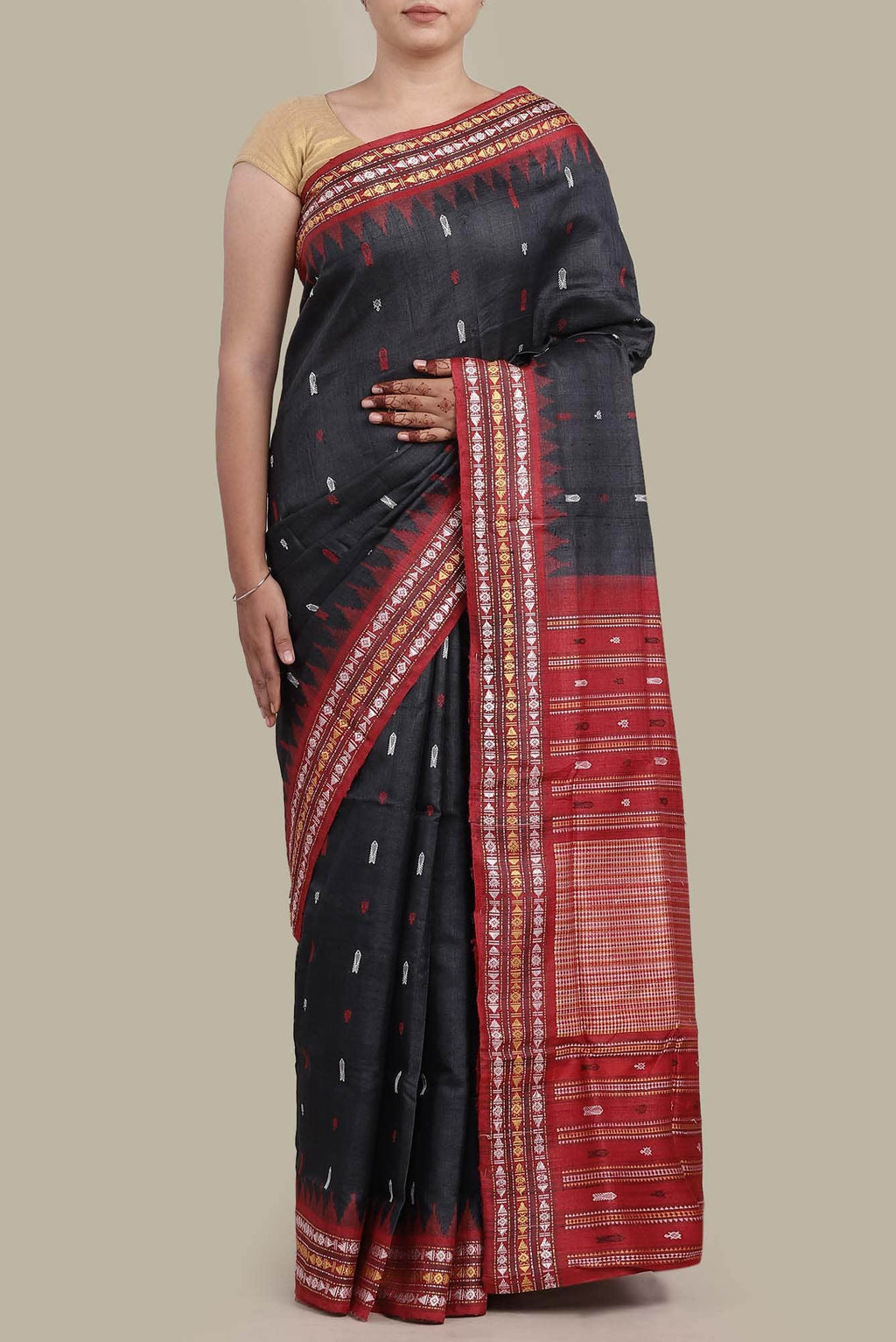 Black Orissa Silk Saree